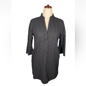 Marella Sport Lester Shift Dress Eyelet Cotton 3/4 Sleeve Lined Pockets Size 8